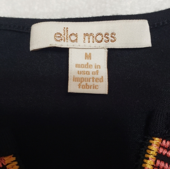 Ella Moss Women’s Black and Colorful Embroidered Sleeveless Top V Neck Size M - Picture 11 of 13